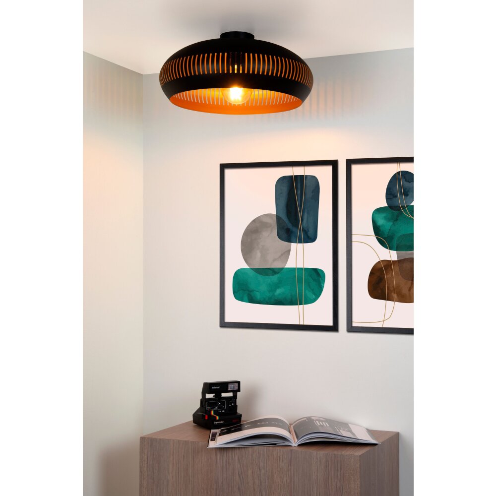 Lucide RAYCO Deckenleuchte Schwarz, 1-flammig main product photo