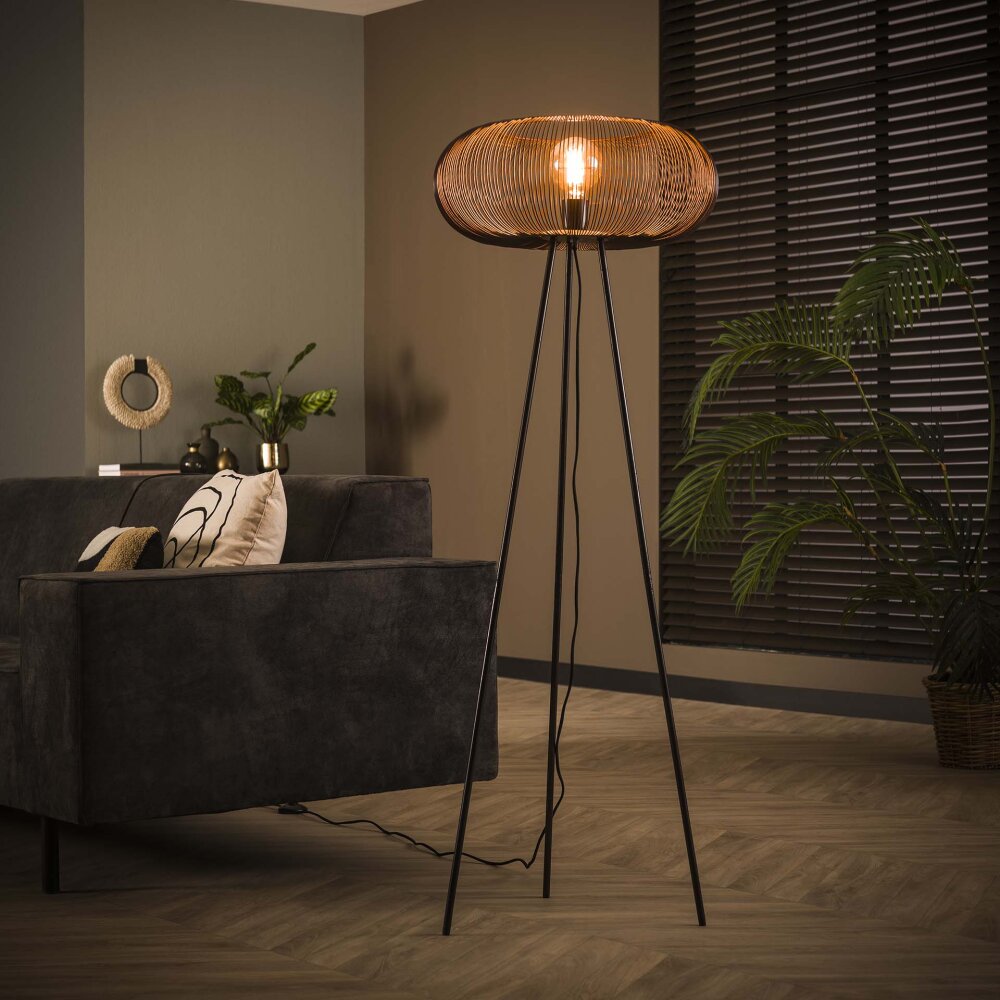 Vagney Stehleuchte Nickel-Matt, Schwarz, 1-flammig main product photo