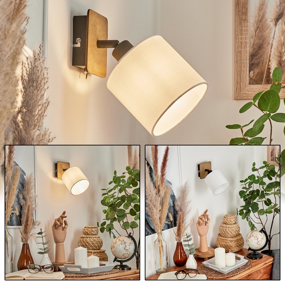 Alsen Wandleuchte Holz dunkel, Schwarz, 1-flammig main product photo