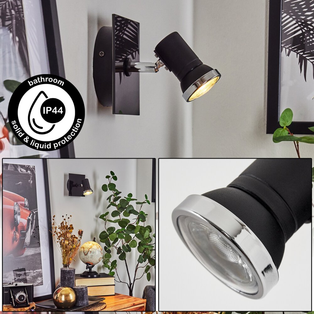 Lanrigan Wandleuchte Chrom, Schwarz, 1-flammig main product photo