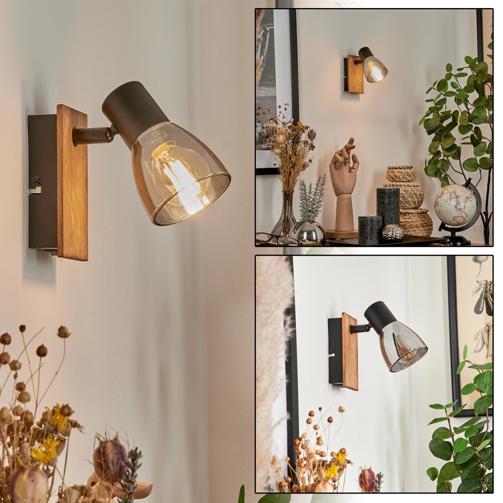 Murianette Wandleuchte Naturfarben, Schwarz, 1-flammig main product photo