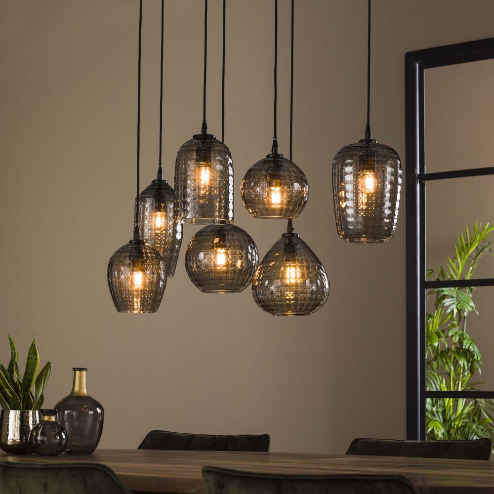 Barcarena Pendelleuchte Schwarz, 7-flammig main product photo