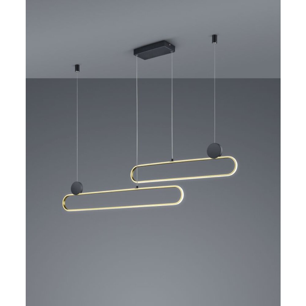 Trio Grant Pendelleuchte LED Messing, Schwarz, 1-flammig main product photo