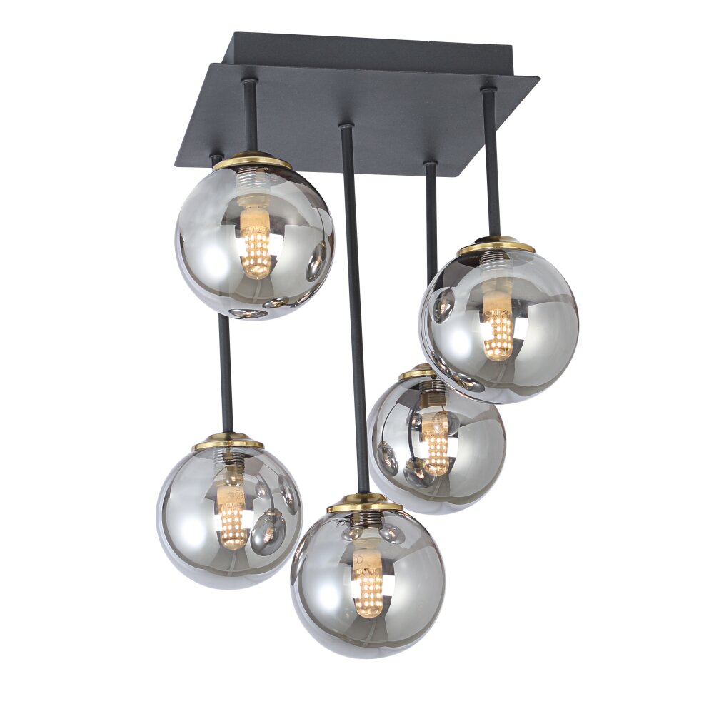 Globo JORGE Deckenleuchte Schwarz, 5-flammig main product photo