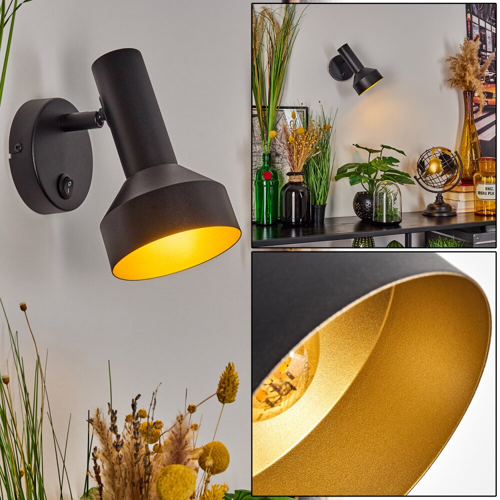 Musko Wandleuchte Schwarz, 1-flammig main product photo