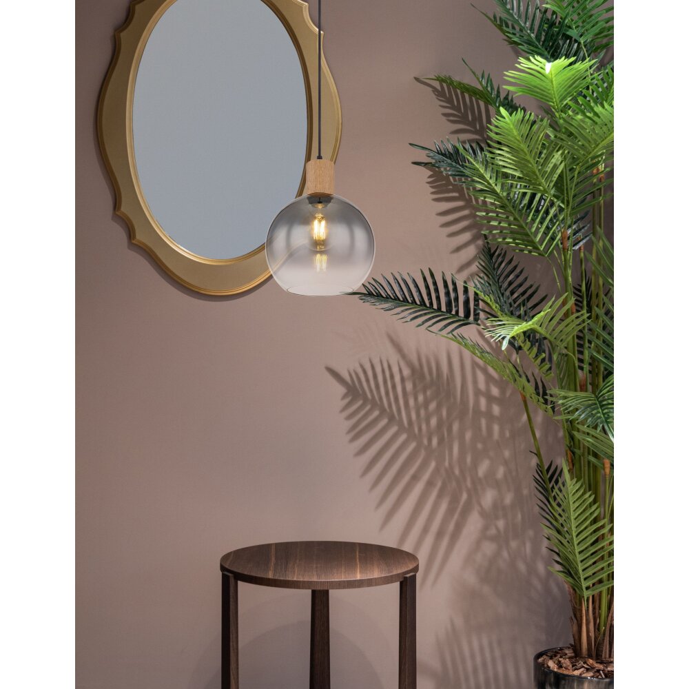 Globo MOITAS Hängeleuchte Holzoptik, Schwarz, 1-flammig main product photo