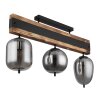 Globo LOREY Deckenleuchte Holz dunkel, Schwarz, 3-flammig