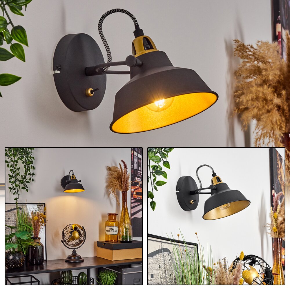 Llanage Wandleuchte Schwarz, Weiß, 1-flammig main product photo