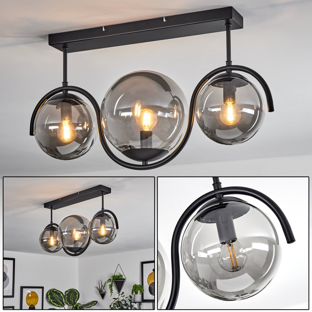 Orieux Deckenleuchte Schwarz, 3-flammig main product photo