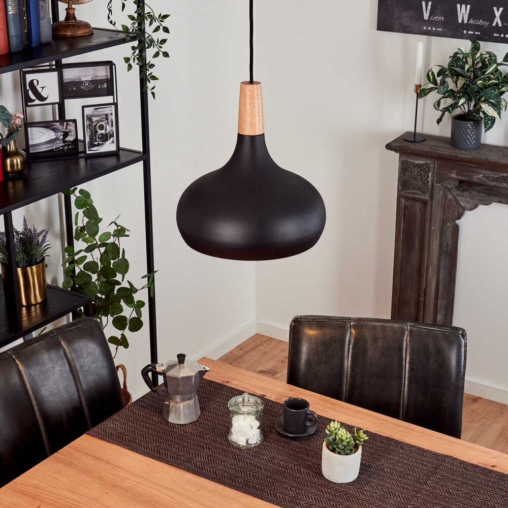 Mansle Hängeleuchte Naturfarben, Schwarz, 1-flammig main product photo