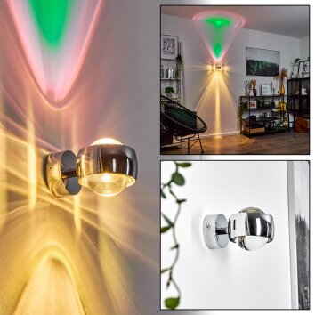 Sapri Wandleuchte Chrom, 1-flammig