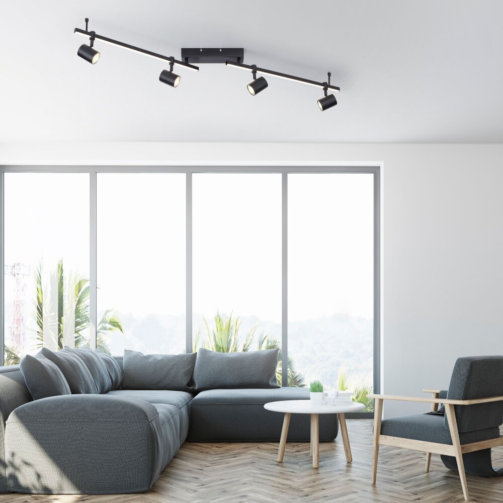 Paul Neuhaus BARIK Deckenleuchte LED Schwarz, 4-flammig main product photo