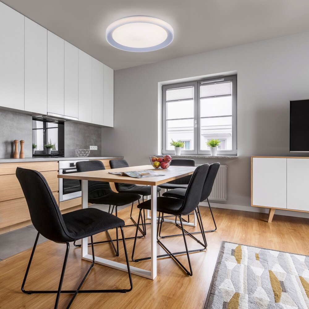 Leuchten Direkt LOLAsmart-LENI Deckenleuchte LED Silber, 1-flammig, Fernbedienung, Farbwechsler main product photo