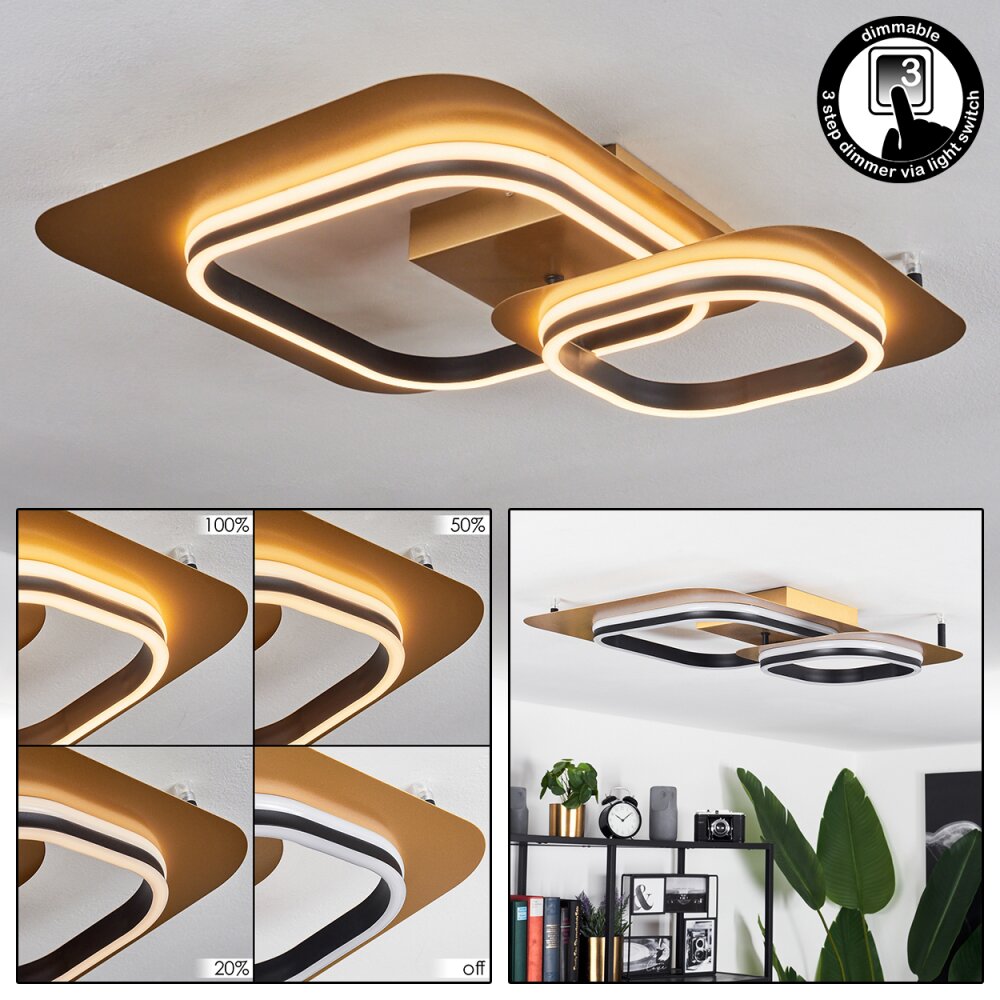 Huallilemu Deckenleuchte LED Gold, Schwarz, 1-flammig main product photo