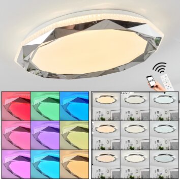 Lisei Deckenpanel LED Weiß, 1-flammig, Fernbedienung, Farbwechsler