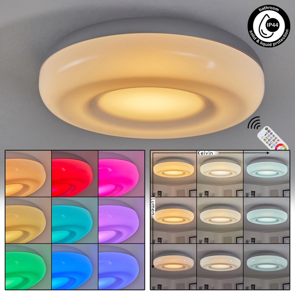 Monfebres Deckenleuchte LED Silber, Weiß, 1-flammig, Fernbedienung, Farbwechsler main product photo