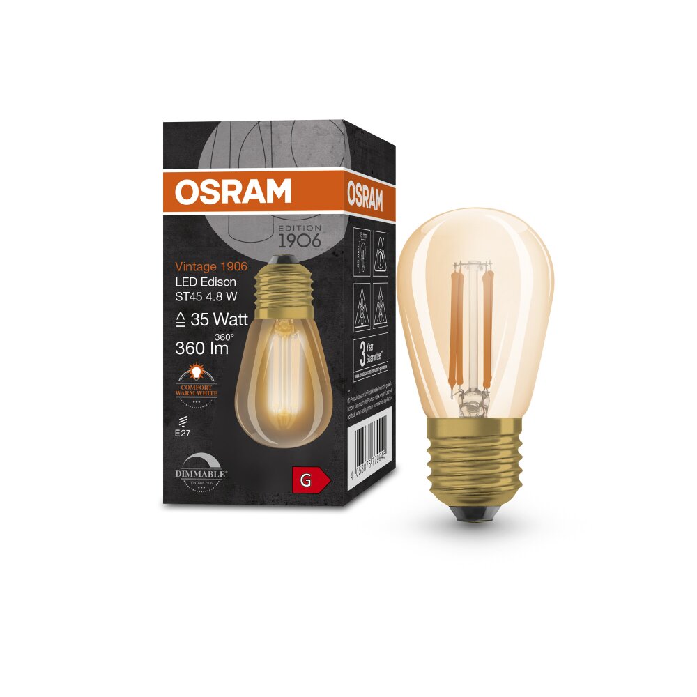 OSRAM Vintage 1906 LED E27 4,8 Watt 2200 Kelvin 360 Lumen main product photo