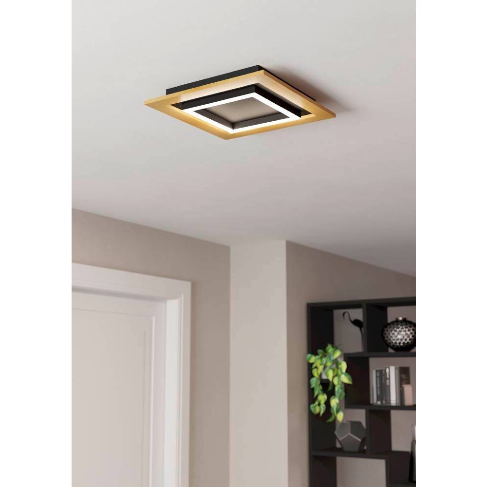 Eglo TIRRENARA Deckenleuchte LED Braun, Schwarz, 4-flammig, Fernbedienung main product photo