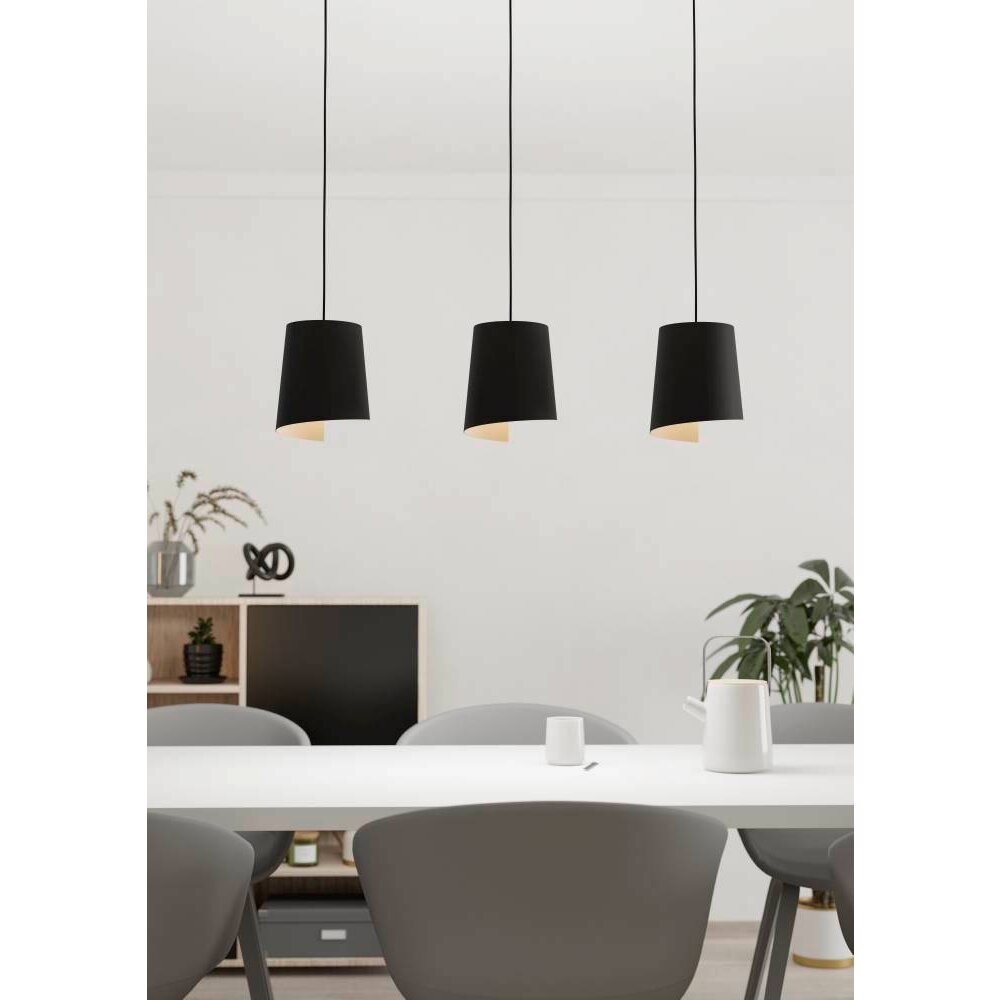 Eglo BOLIVIA Hängeleuchte Schwarz, 3-flammig main product photo
