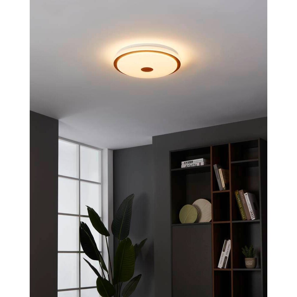 Eglo LANCIANO Deckenleuchte LED Braun, Weiß, 1-flammig, Fernbedienung main product photo