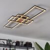 Longos Deckenleuchte LED Braun, Holzoptik, Schwarz, 1-flammig