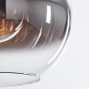 Koyoto Hängeleuchte Glas 30 cm Chrom, Klar, Rauchfarben, 1-flammig