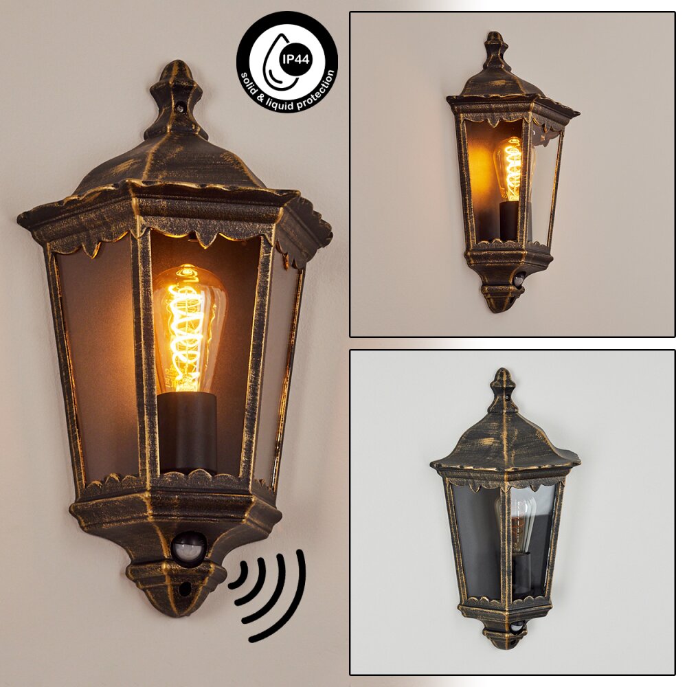Hongkong Außenwandleuchte Braun, Gold, 1-flammig main product photo