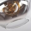 Koyoto Deckenleuchte Glas 30 cm Chrom, Klar, Rauchfarben, 1-flammig