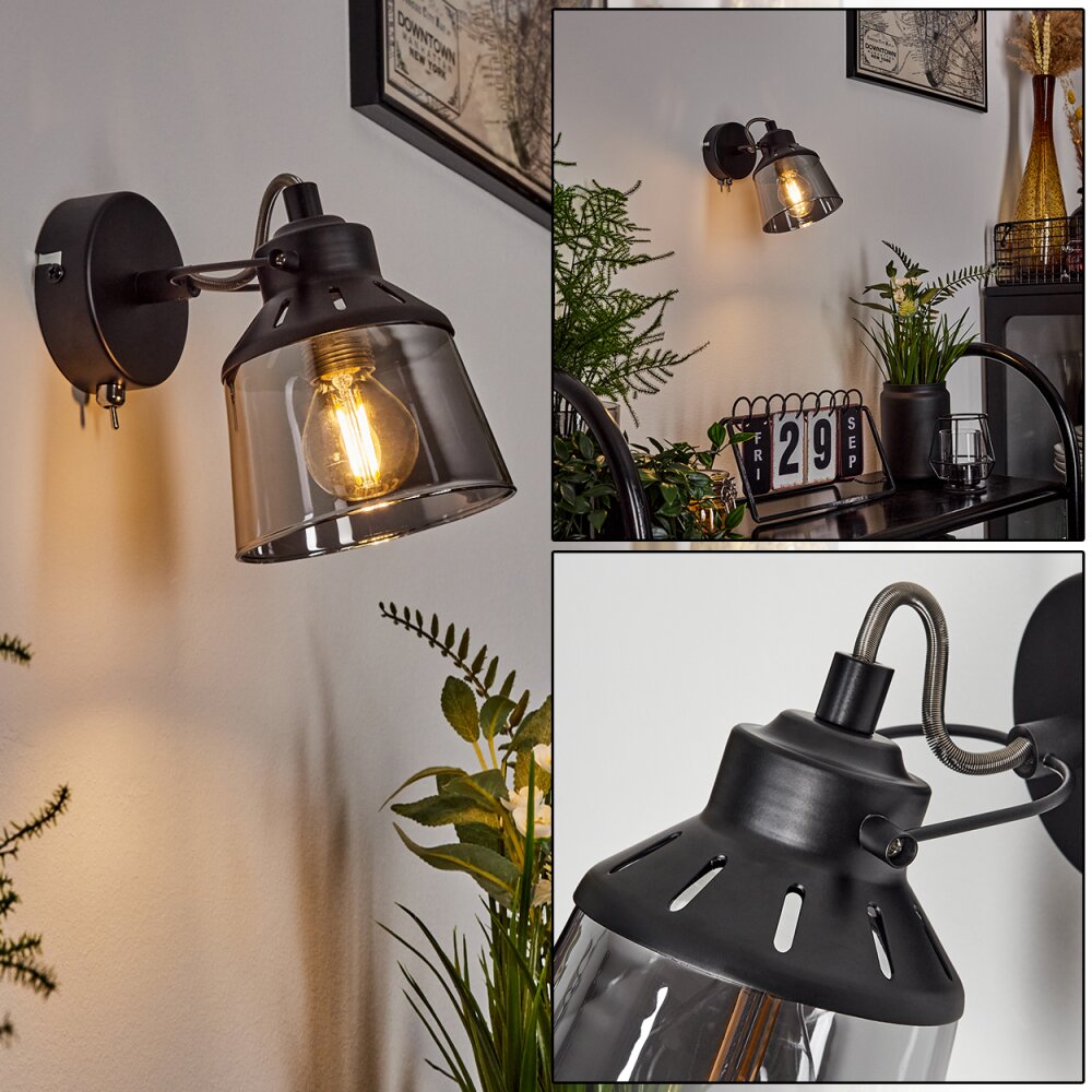 Safari Wandleuchte Schwarz, 1-flammig main product photo