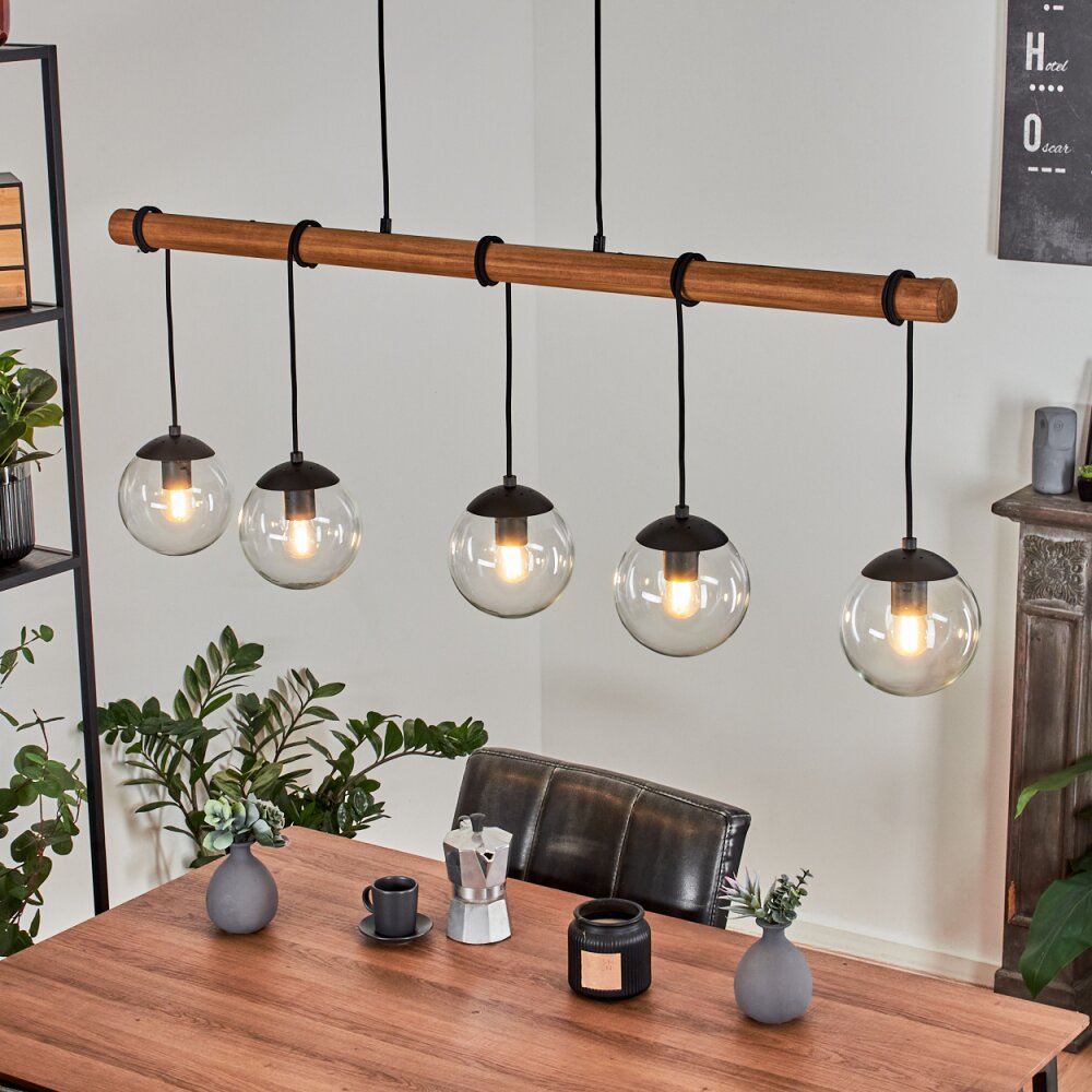 Afurada Pendelleuchte Naturfarben, Schwarz, 5-flammig main product photo