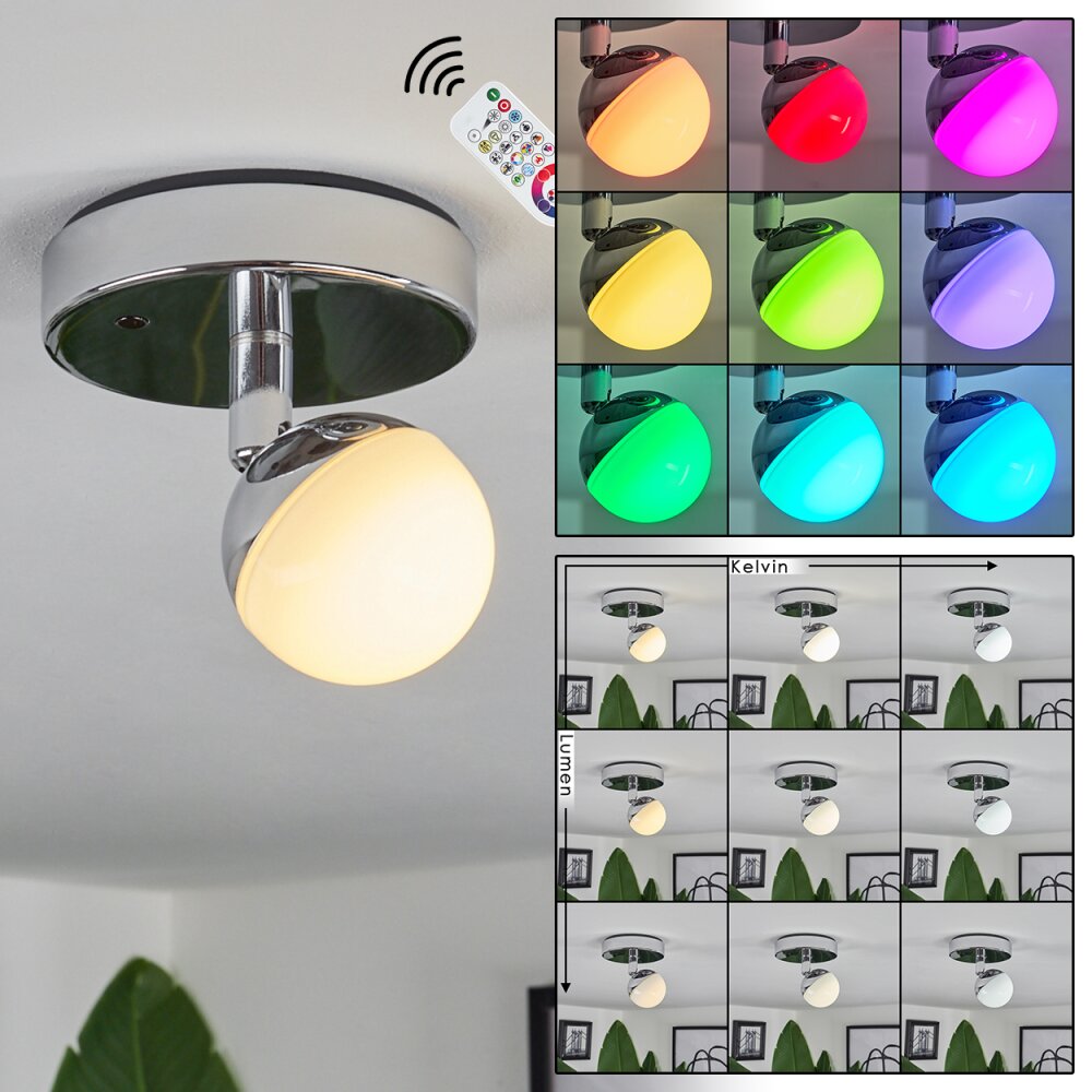 iDual Olivine Deckenleuchte LED Chrom, 1-flammig, Fernbedienung, Farbwechsler main product photo