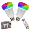 iDual E27 LED RGB 11 Watt 2200-6500 Kelvin 806 Lumen 2er Set mit Fernbedienung