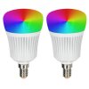 iDual E14 LED RGB 7 Watt 2200-6500 Kelvin 470 Lumen 2er Set mit Fernbedienung