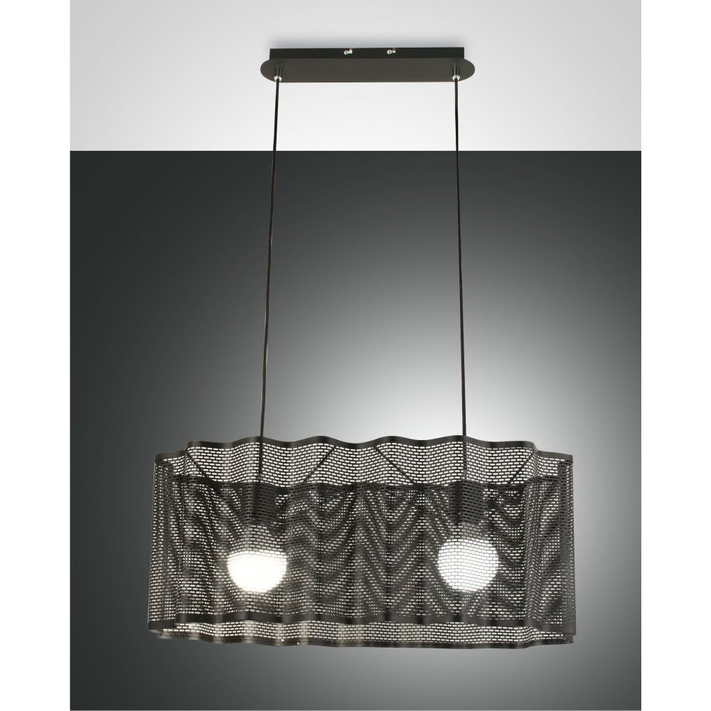 Fabas Luce Glicine Pendelleuchte Schwarz, 2-flammig main product photo