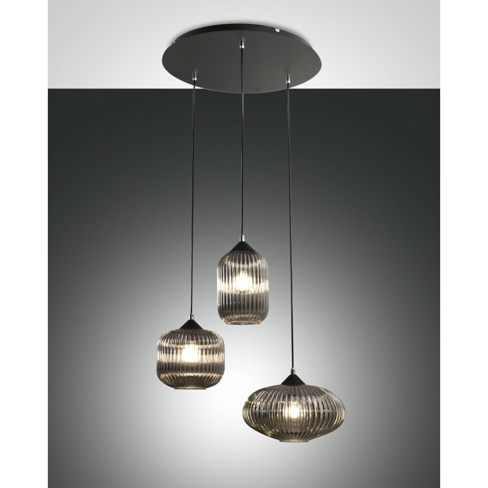 Fabas Luce Nordal Pendelleuchte Schwarz, 3-flammig main product photo