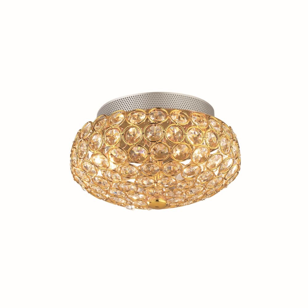 Ideal Lux KING Deckenleuchte Gold, Kristalloptik, 3-flammig main product photo