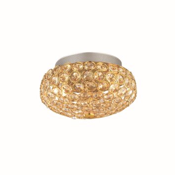 Ideal Lux KING Deckenleuchte Gold, Kristalloptik, 3-flammig