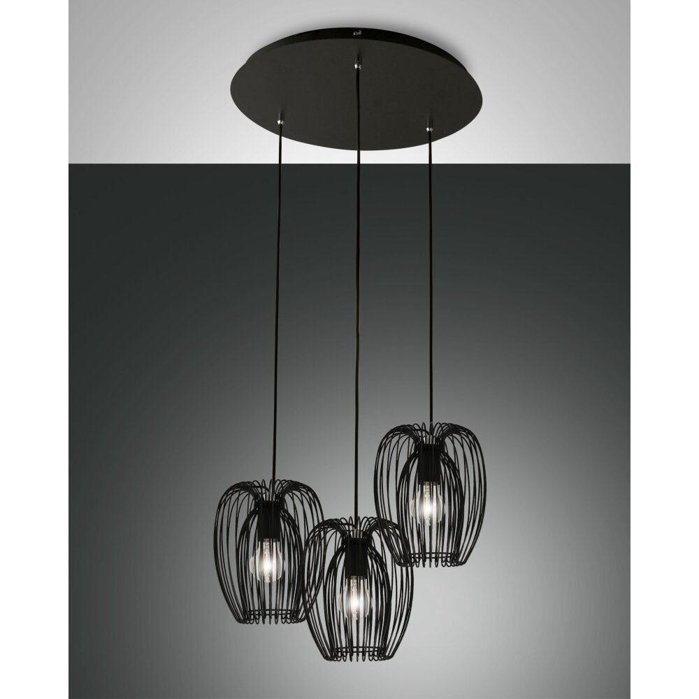 Fabas Luce Camp Pendelleuchte Schwarz, 3-flammig main product photo