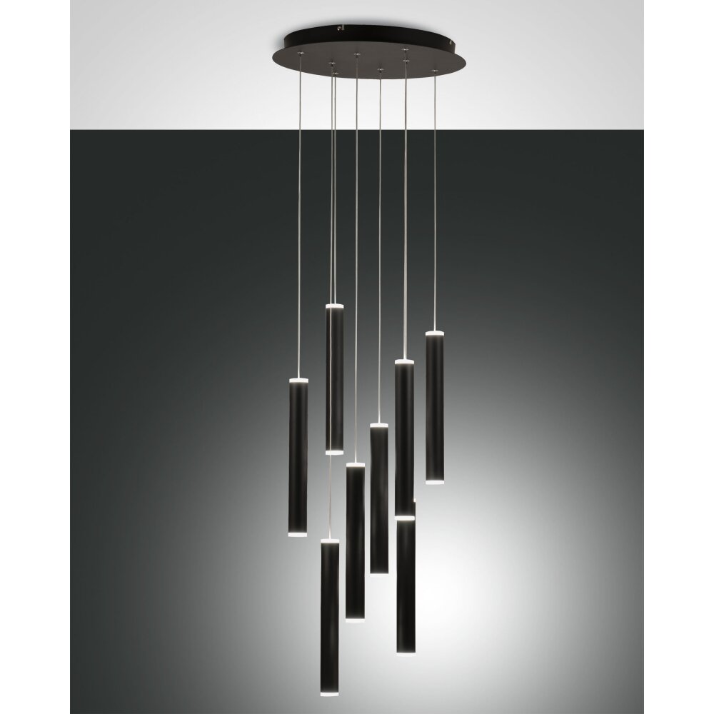 Fabas Luce Prado Pendelleuchte LED Schwarz, 8-flammig main product photo