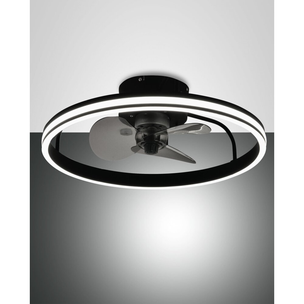 Fabas Luce Relais Deckenventilator LED Schwarz, 1-flammig main product photo