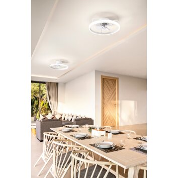 Fabas Luce Relais Deckenventilator LED Weiß, 1-flammig