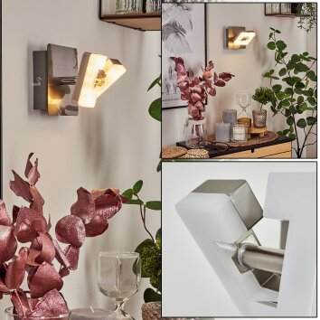 Bobeiro Wandleuchte LED Nickel-Matt, 1-flammig Bobeiro Wandleuchte LED Nickel-Matt, 1-flammig