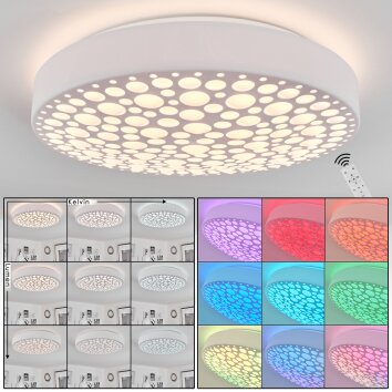 Agodim Deckenleuchte LED Weiß, 1-flammig, Fernbedienung, Farbwechsler