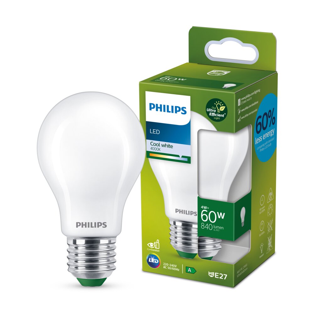 Philips Classic LED E27 4 Watt 4000 Kelvin 840 Lumen 8719514435612