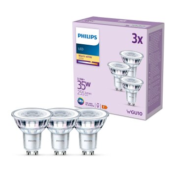 Philips Classic 3er Set LED GU10 3,5 Watt 2700 Kelvin 255 Lumen