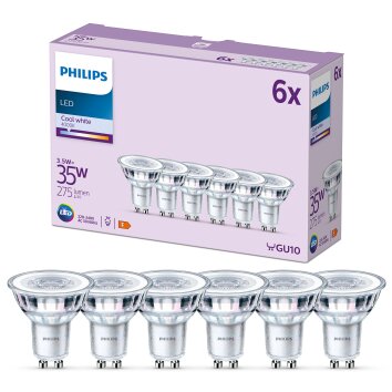 Philips Classic 6er Set LED GU10 3,5 Watt 4000 Kelvin 275 Lumen