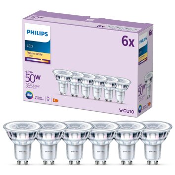 Philips Classic 6er Set LED GU10 4,6 Watt 2700 Kelvin 355 Lumen
