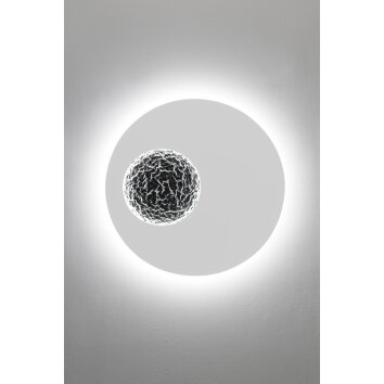 Holländer LUNA Wandleuchte LED Silber, Weiß, 2-flammig