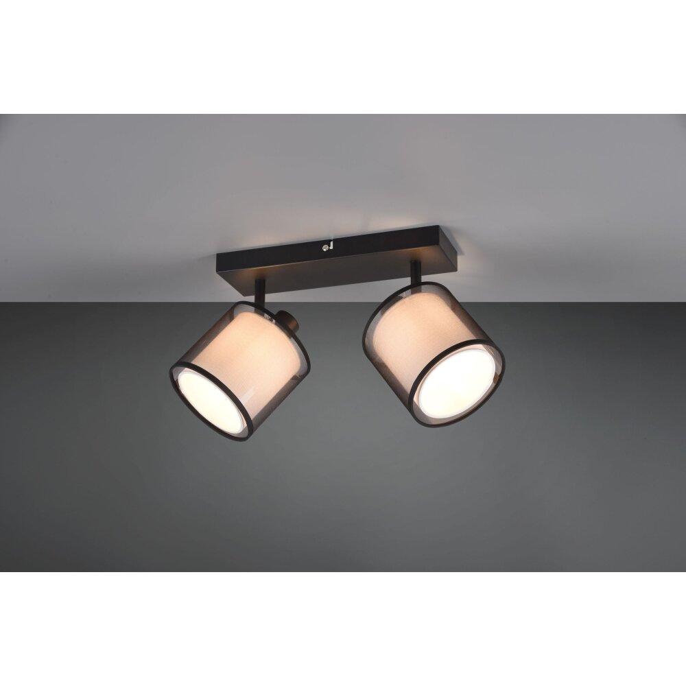 Trio Burton Deckenleuchte Schwarz, 2-flammig main product photo