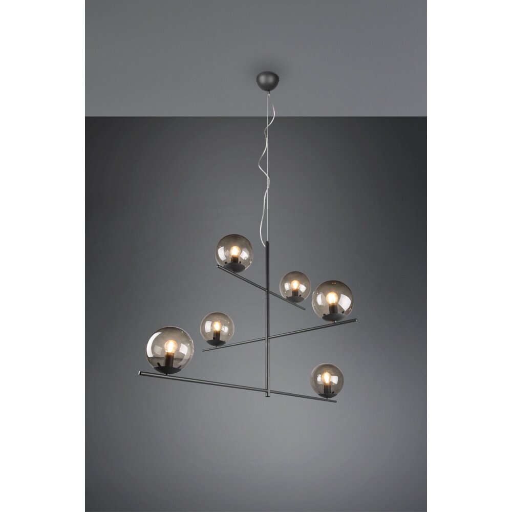 Trio Pure Pendelleuchte Anthrazit, 6-flammig main product photo